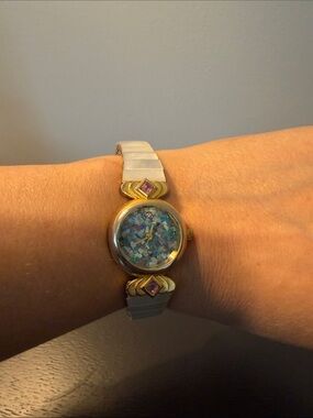 Vintage Lucoral diamond Mosaic quartz watch - women’s